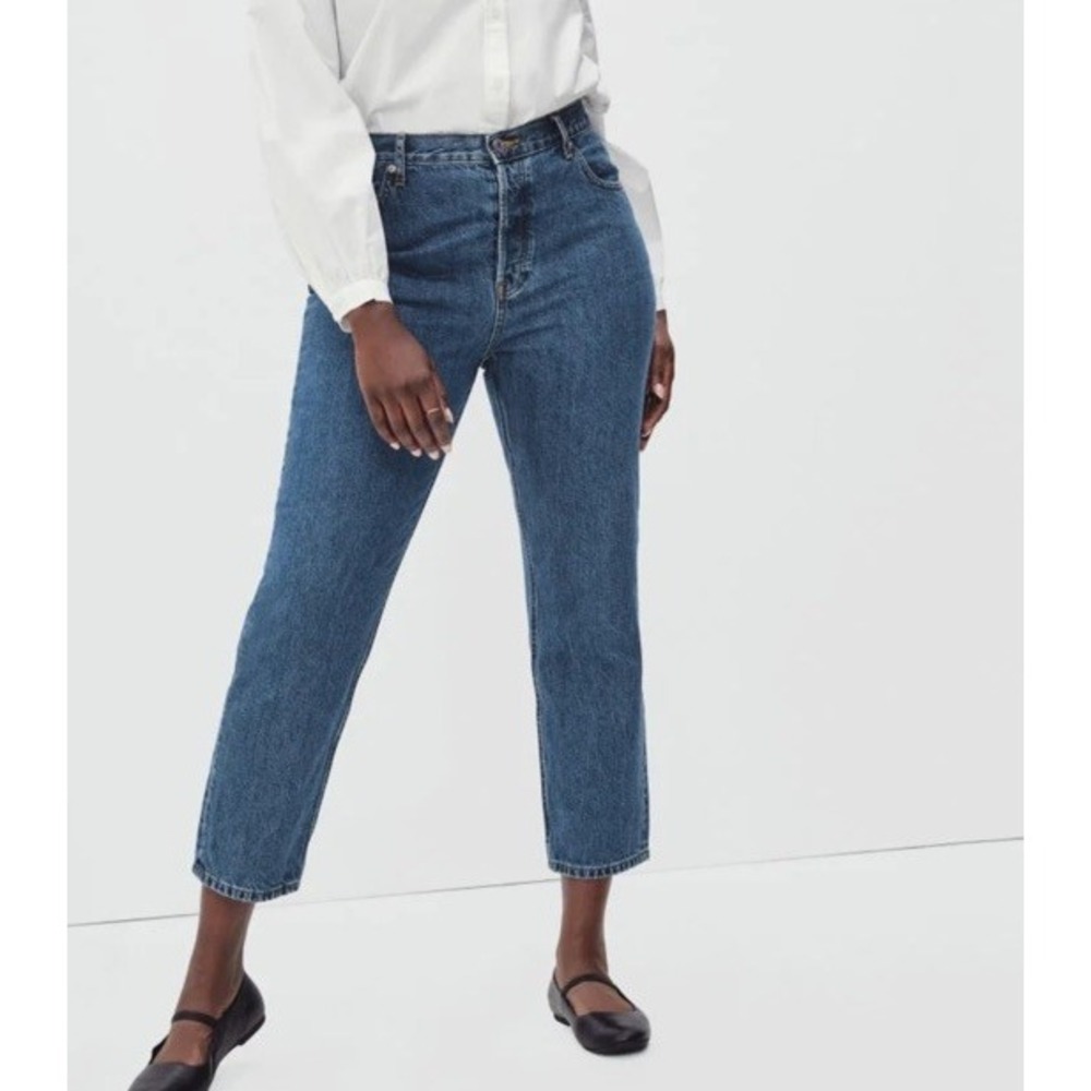 Everlane Curvy 90s Cheeky Straight Jeans Womens 30 Blue High Rise Denim Pants